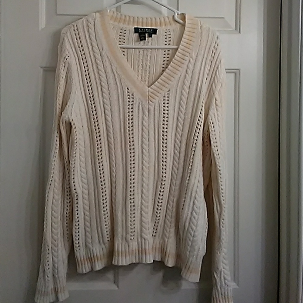 Lauren Ralph Lauren sweater, cream with tan,